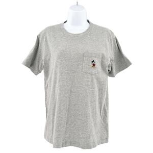 UNIQLO Mickey Mouse Tee Embroidered Gray Small
